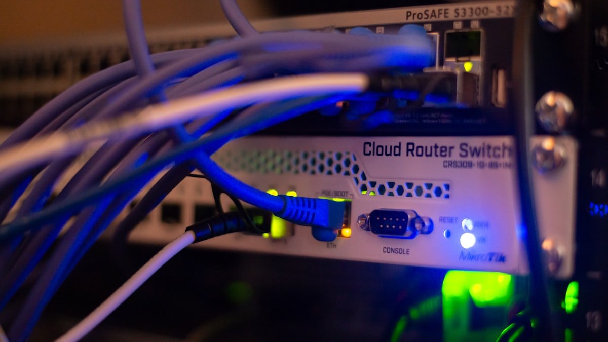 Network switch with patched Ethernet cabling